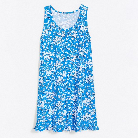 Draper James Ruffle Nightie in Blue Shadow Floral Size Small - Picture 3 of 8